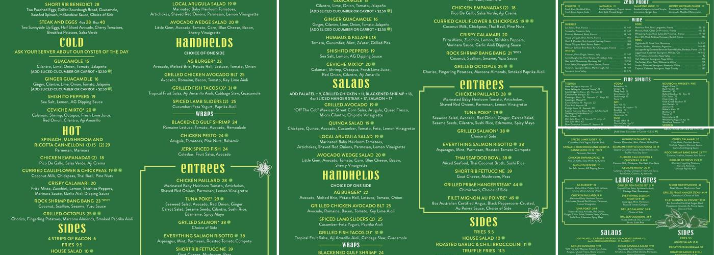 Avocado Grill Menu
