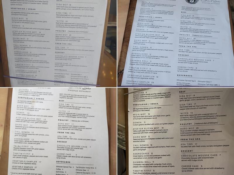 Queen of Sheeba Menu