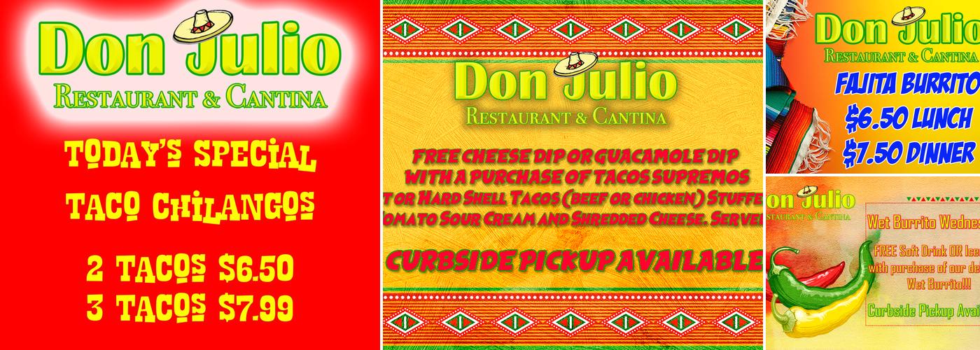 Don Julio Tex Mex Restaurant Menu