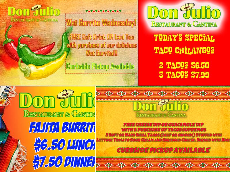 Don Julio Tex Mex Restaurant Menu