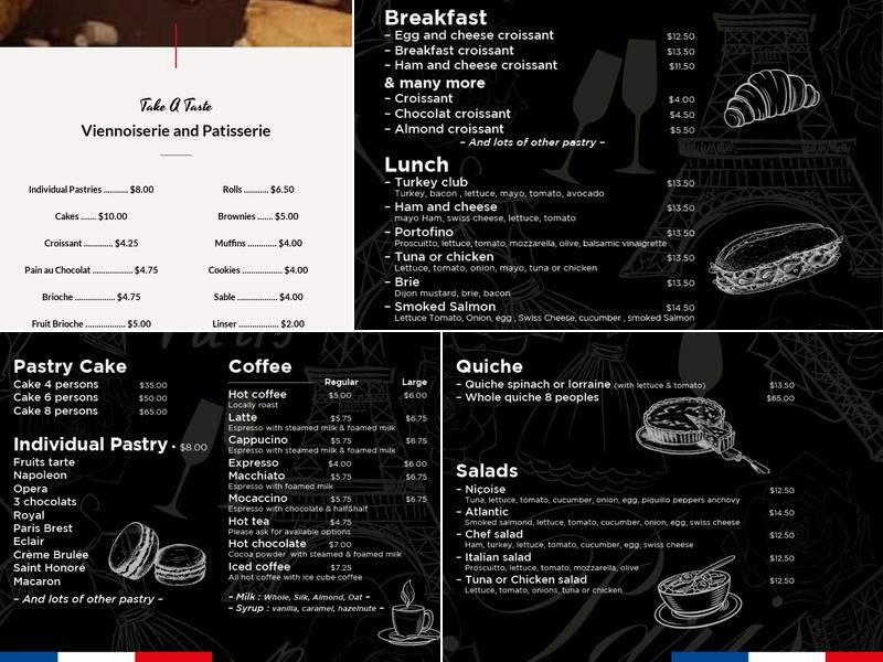 Guilloud Frederic French Bakery Menu