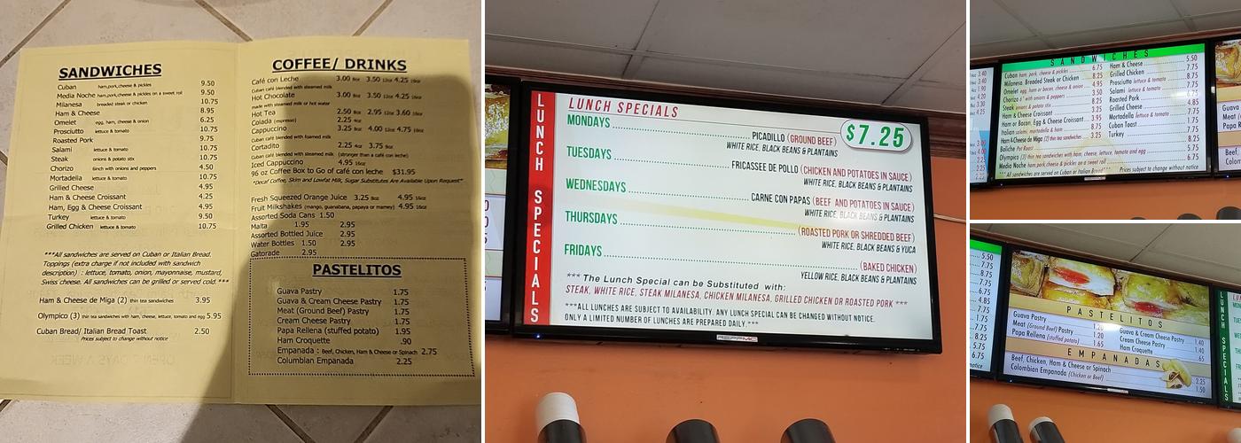 Tulipan Bakery Inc Menu