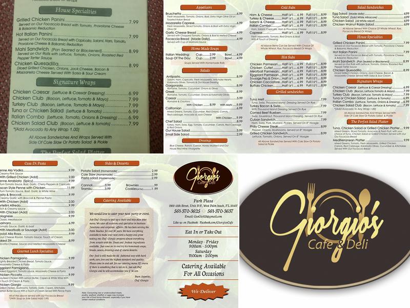 Giorgio's Cafe &,Deli Menu