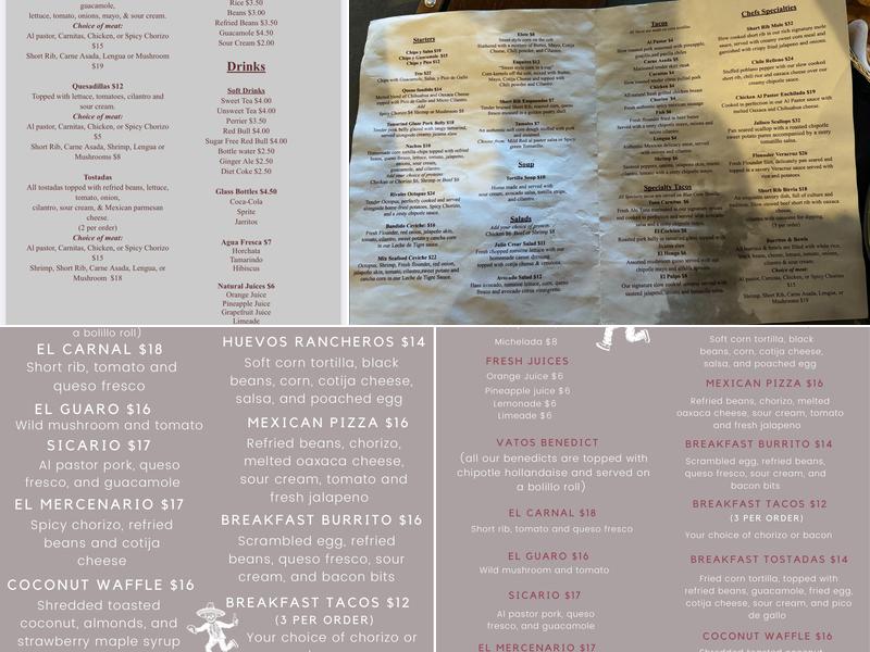 Rivales Taqueria & Craft Bar Menu