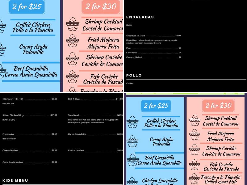 Mexican Tacos & Bar Menu
