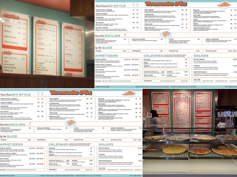 Tomato Pie Pizza Joint Menu