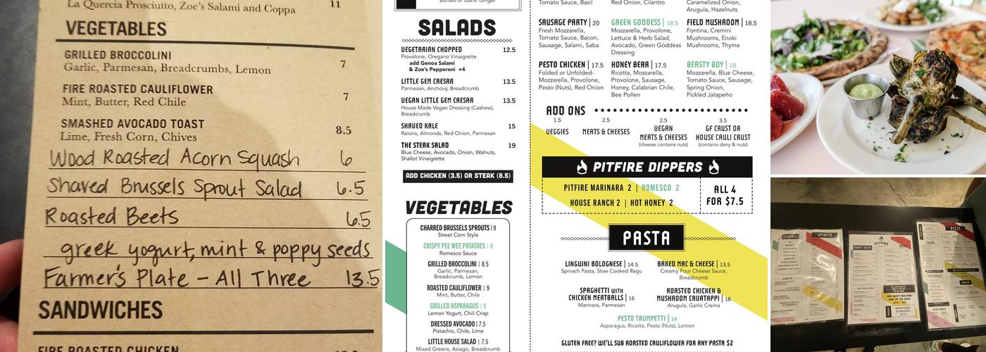 Pitfire Pizza Menu