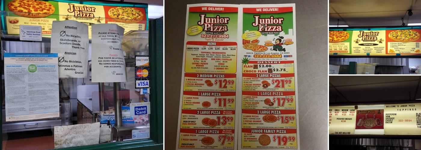 Junior Pizza Menu