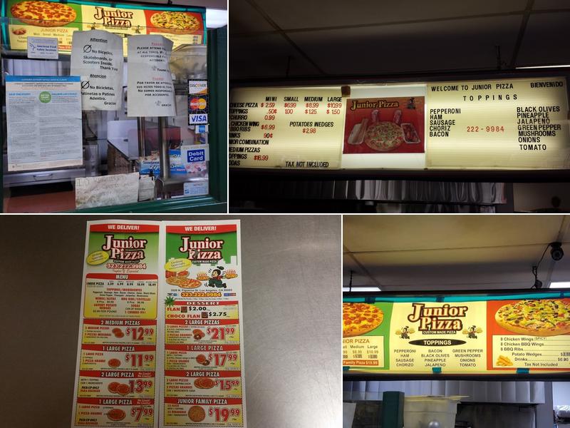 Junior Pizza Menu
