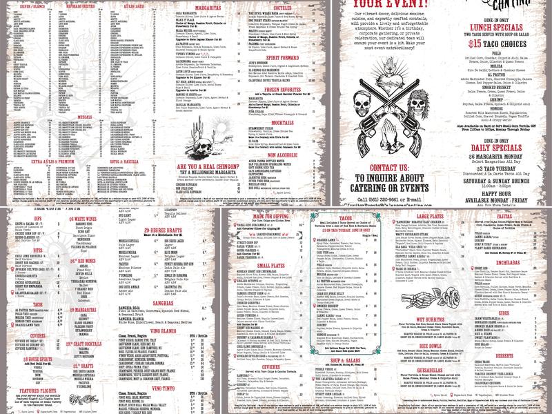 Calaveras Cantina Menu