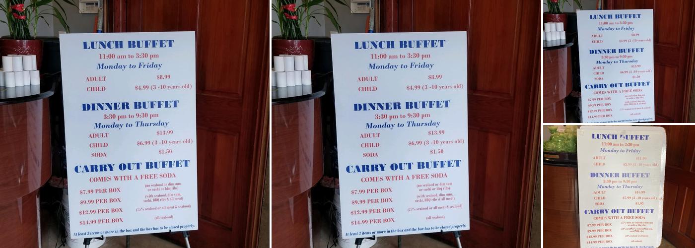 King Super Buffet Menu