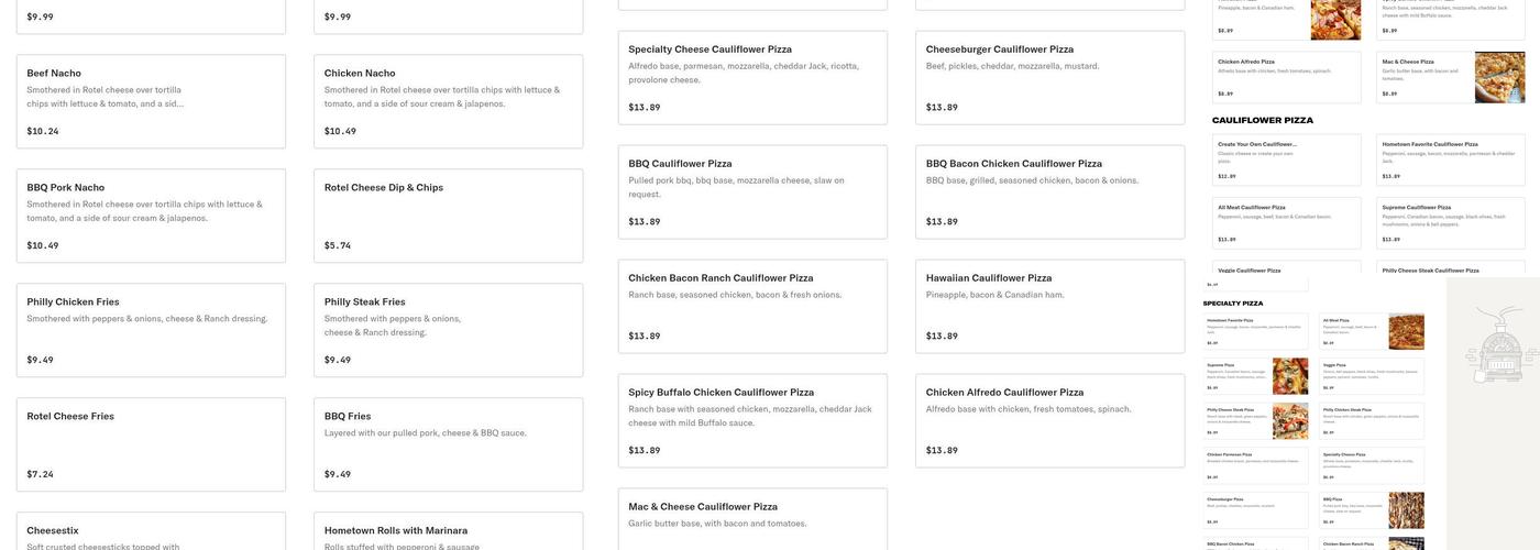 Hometown Pizza Cafe Menu