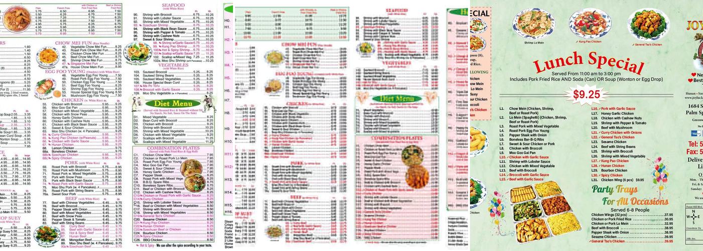 Joy Luck Menu