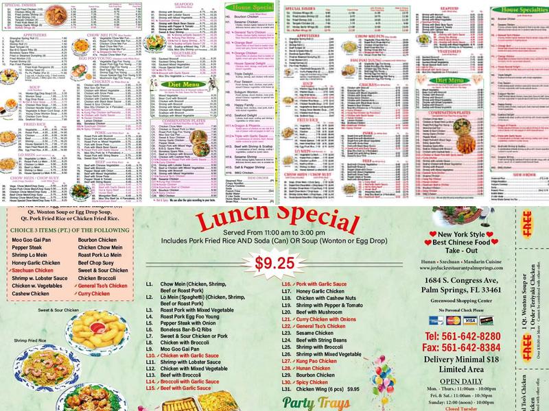 Joy Luck Menu