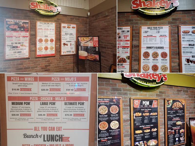 Shakey's Pizza Parlor Menu