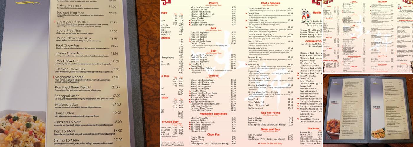 Uncle Joe's Chinese Restaurant Menu