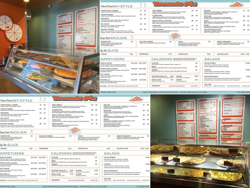 Tomato Pie Pizza Joint Silver Lake Menu