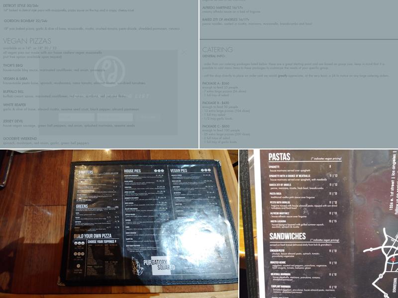 Purgatory Pizza Menu