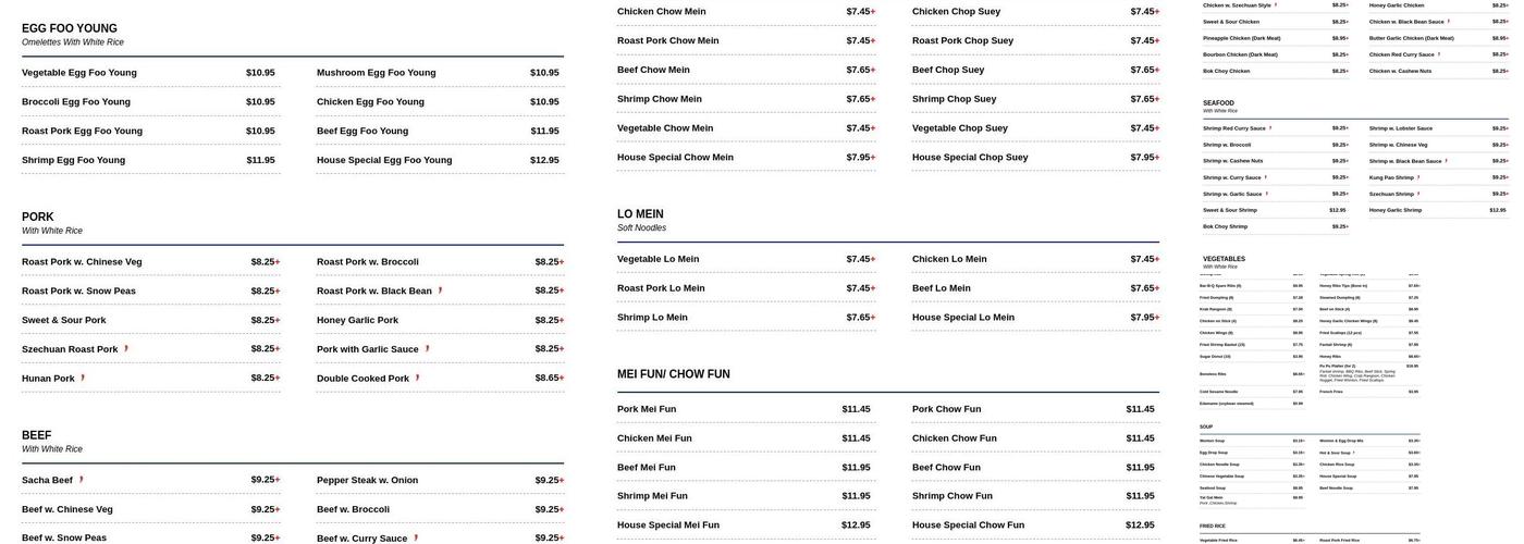 Kam Wah Chinese Restaurant Menu