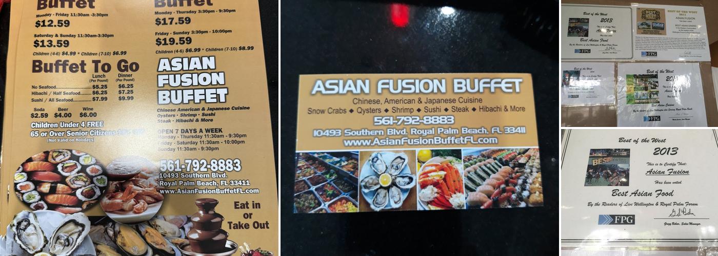 Asian Fusion Buffet Menu