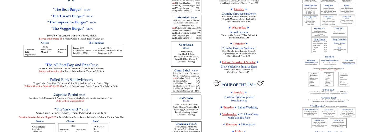 SurfSide Diner Menu