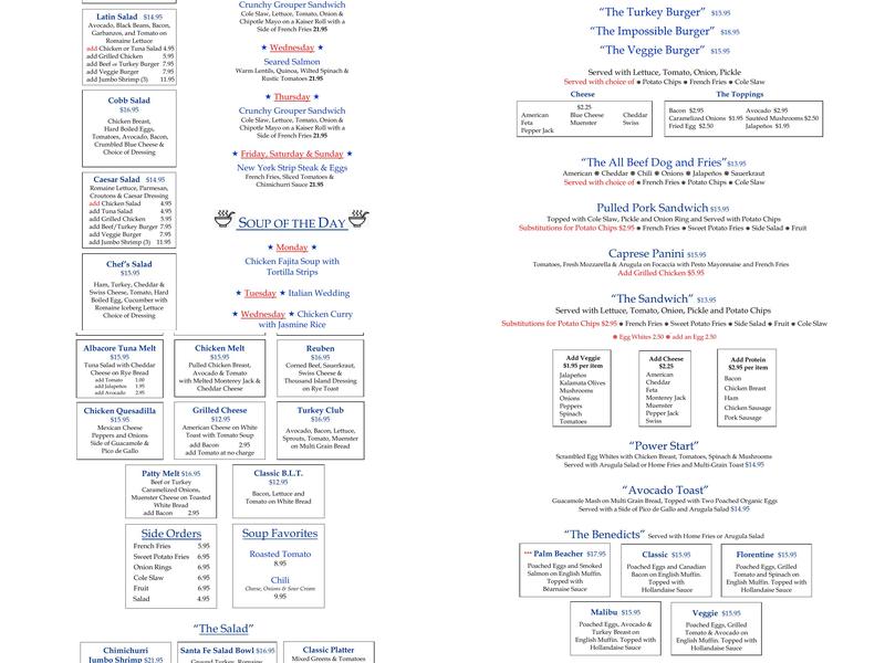 SurfSide Diner Menu