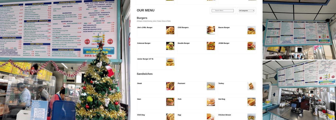 Jim's Burgers Menu