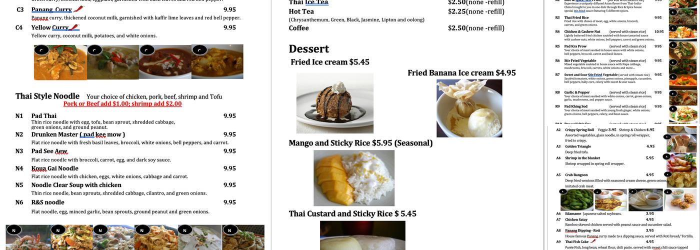 Rice & Spice Menu