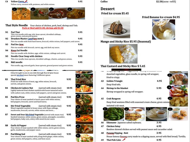 Rice & Spice Menu