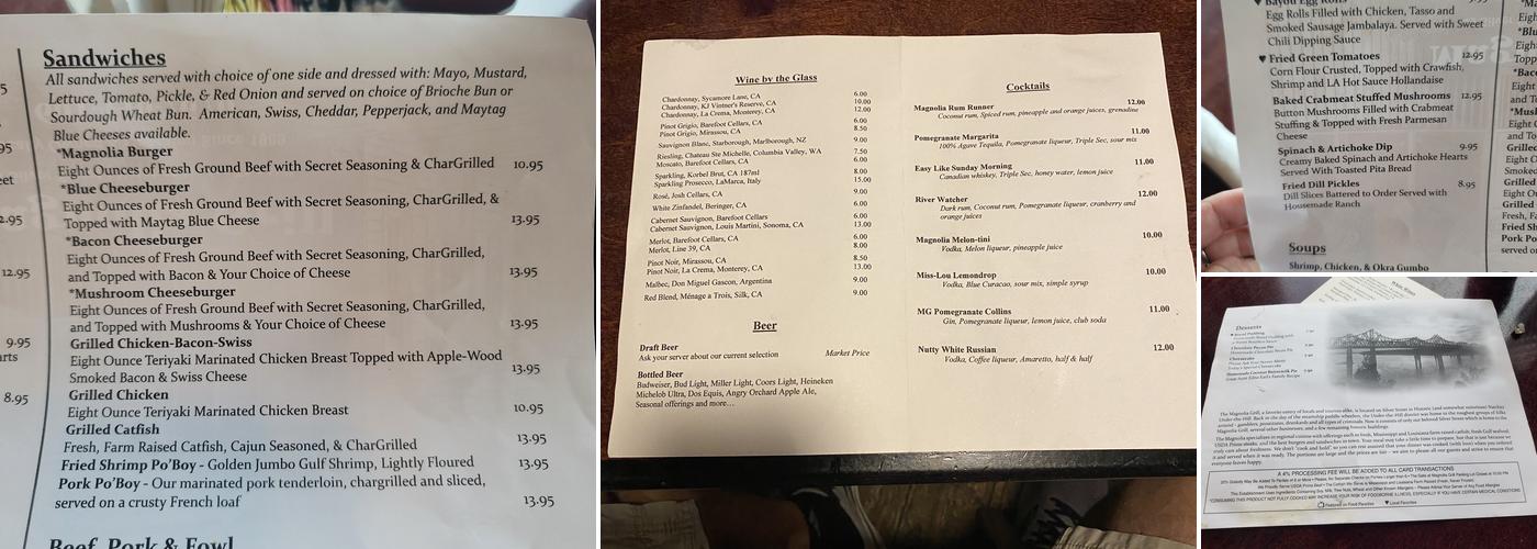 Magnolia Grill Menu