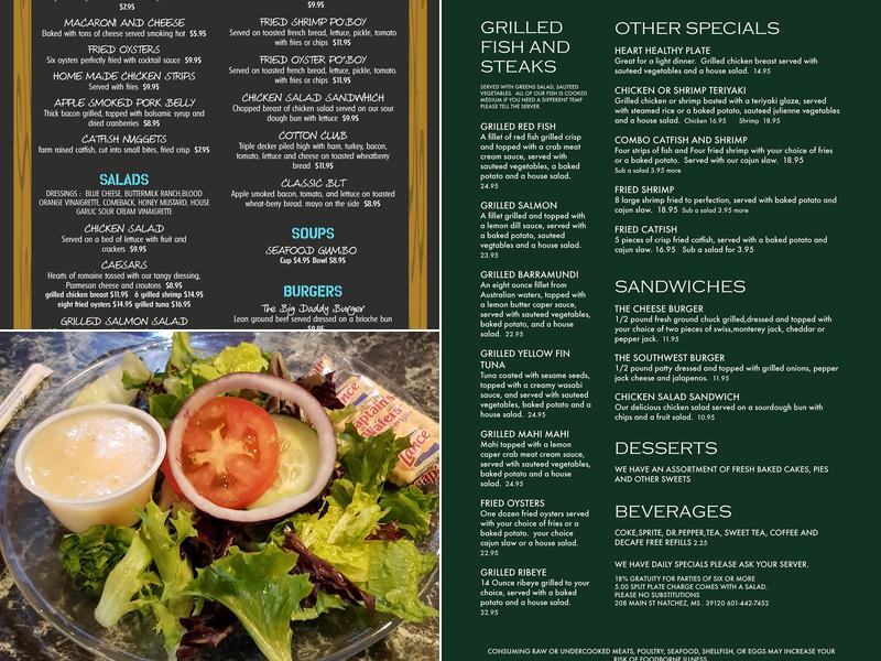 Cotton Alley Cafe Menu