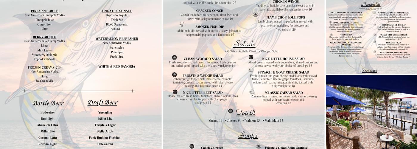 Frigate's Waterfront Bar & Grill Menu