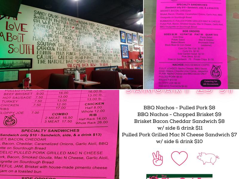 Pig Out Inn Barbeque Menu