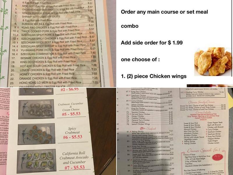 South China Restaurant Menu