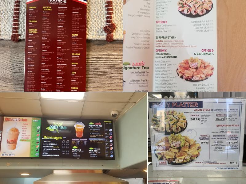 Lee's Sandwiches Menu