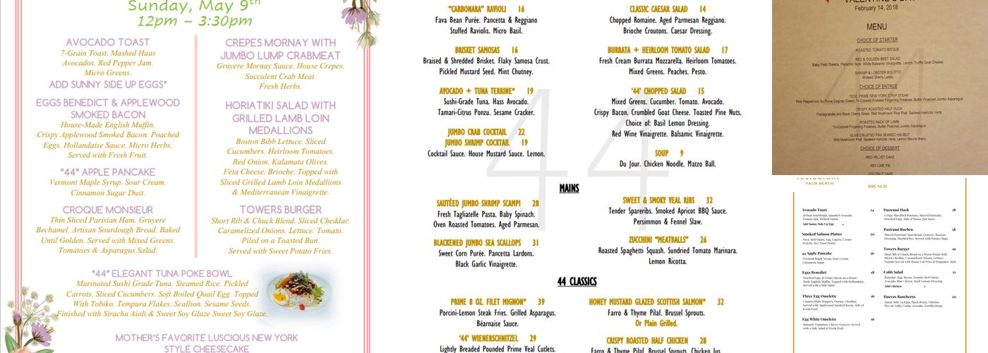 Restaurant 44 Menu