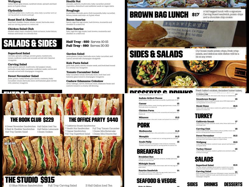 The Carving Board Burbank Menu