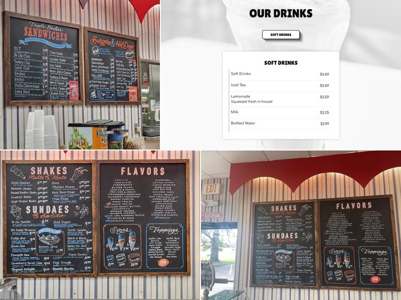 Ye Ole Fashioned Ice Cream & Sandwich Cafe Menu