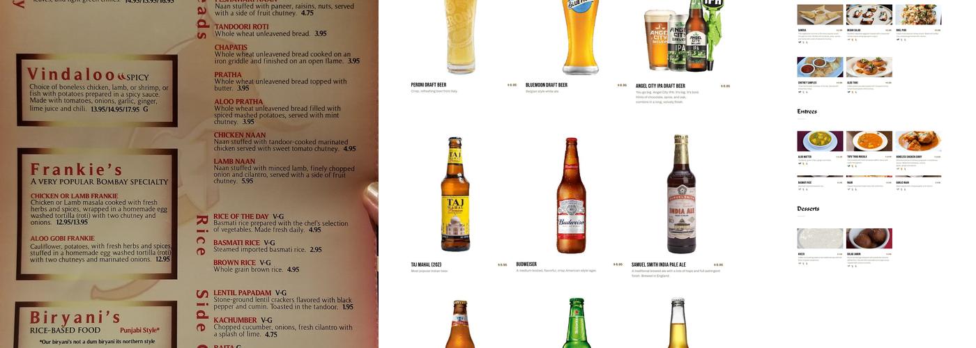 Flavor of India Burbank Menu