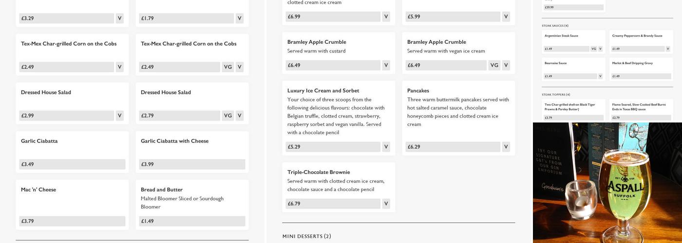 Hartwood Hall - Pub & Grill Menu