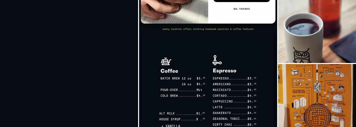 Second State Coffee Menu