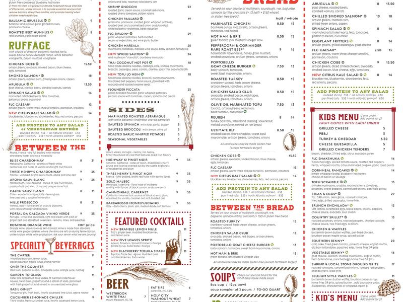 Five Loaves Cafe Menu