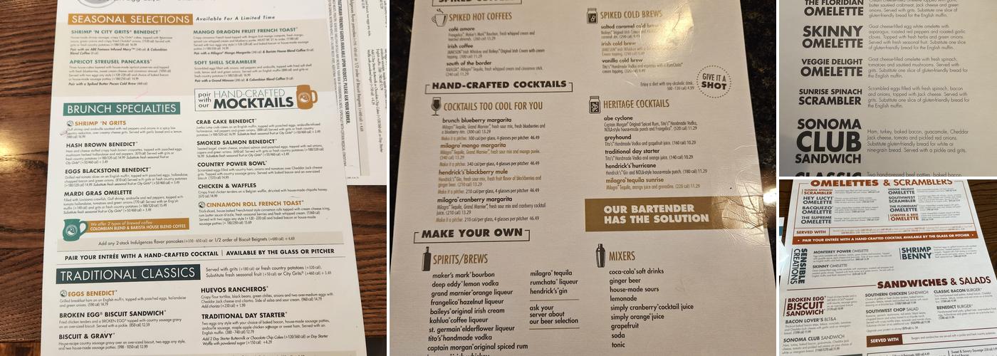 Another Broken Egg Cafe Menu