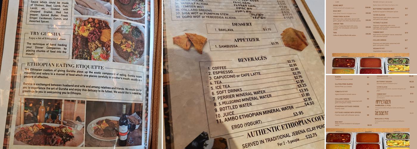 Messob Ethiopian Restaurant Menu