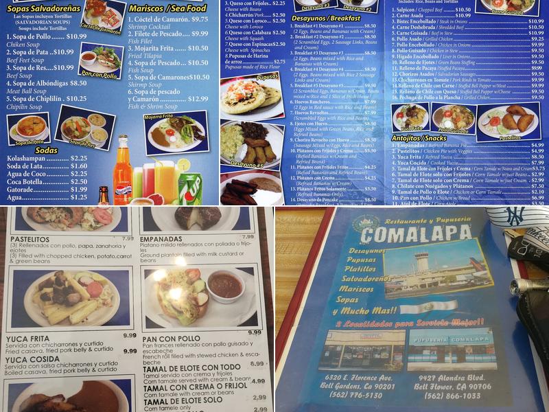 Pupuseria Comalapa Menu