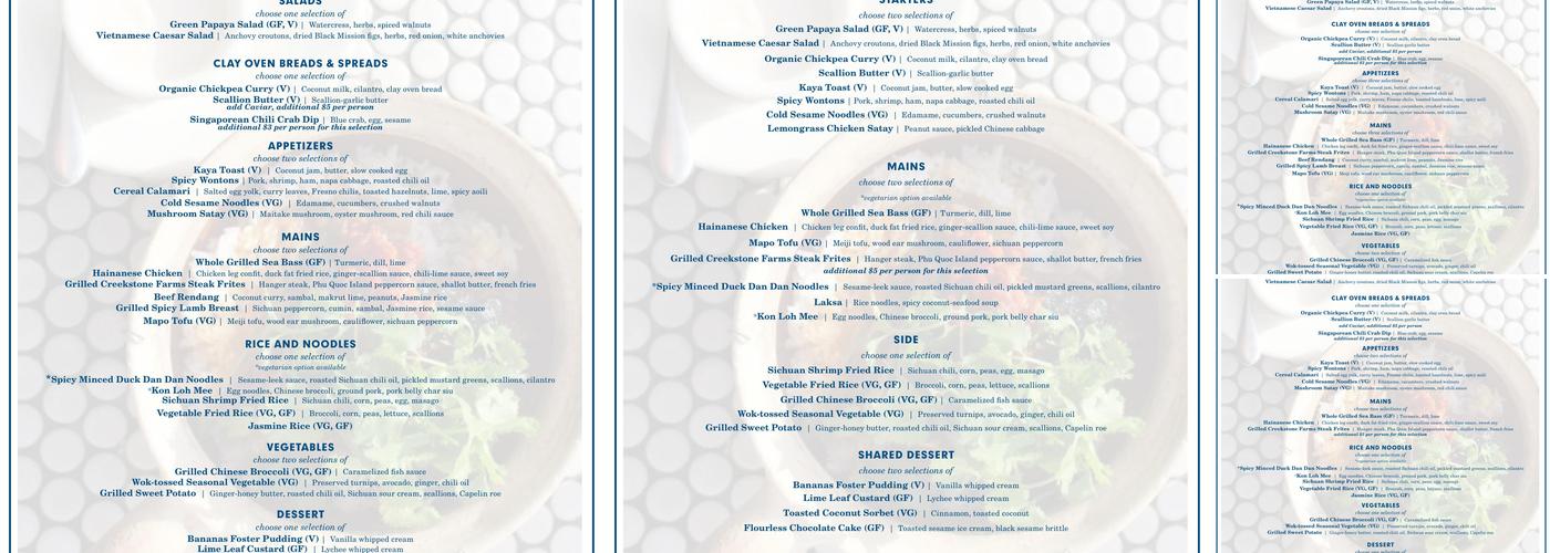 Cassia Menu