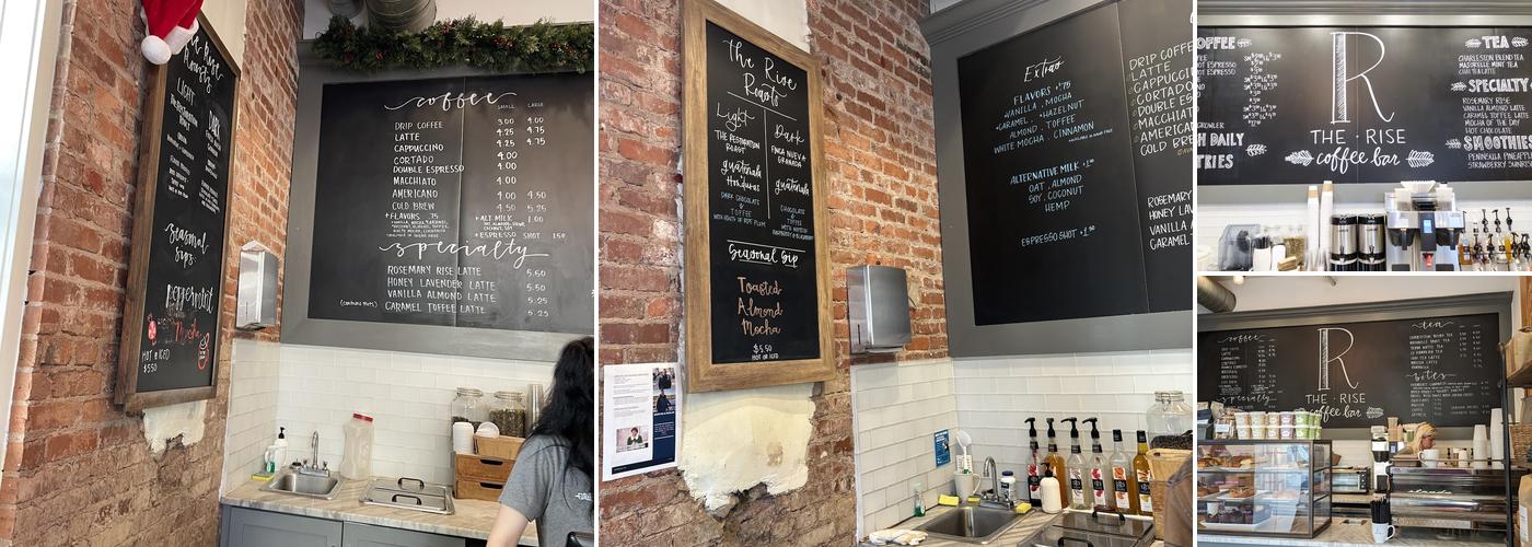 The Rise Coffee Bar Menu