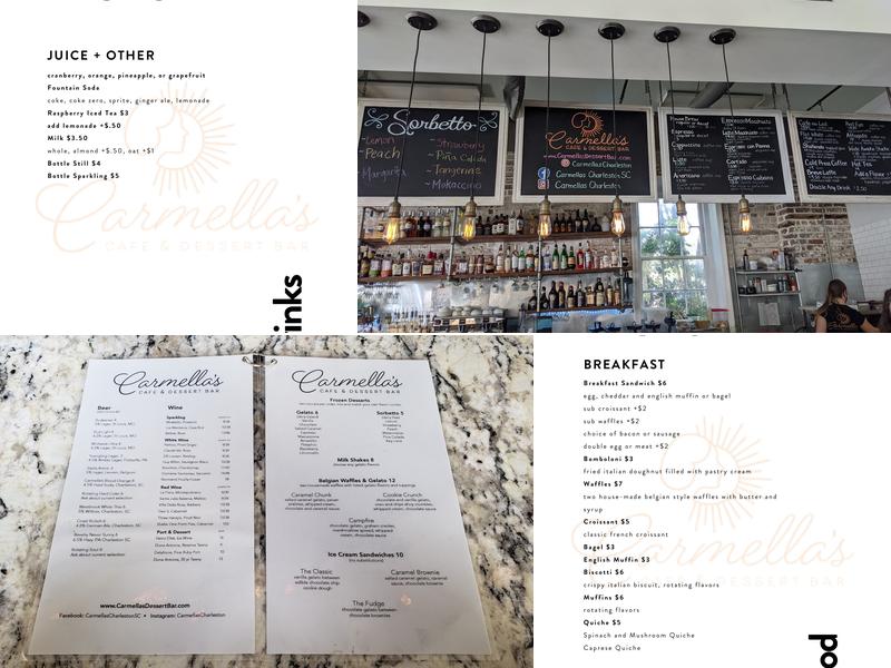 Carmella's Cafe and Dessert Bar Menu