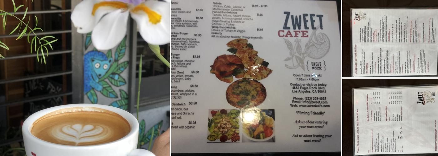 Zweet Cafe Menu