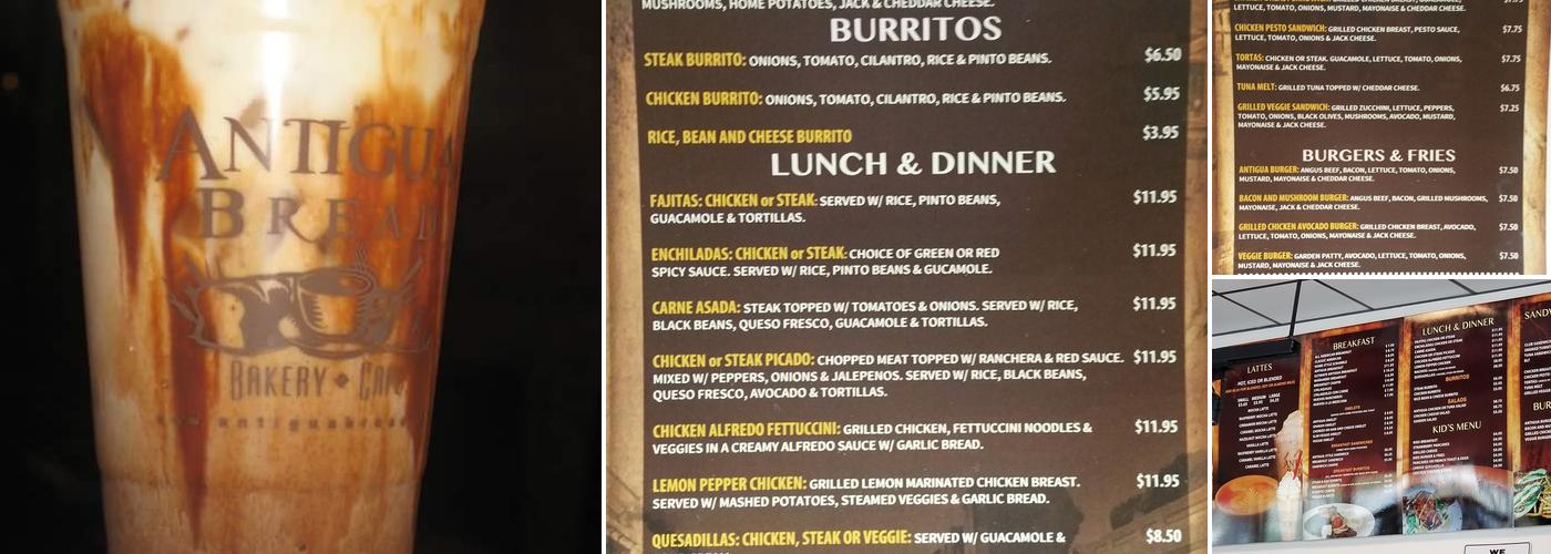 Antigua Bread Menu
